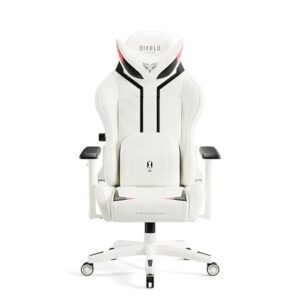 Chaise Gaming Diablo X-Ray Ergonomique Blanc-Noir, Accoudoirs 4D, 150 kg