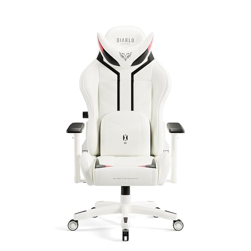 Chaise Gaming Diablo X-Ray Ergonomique Blanc-Noir, Accoudoirs 4D, 150 kg