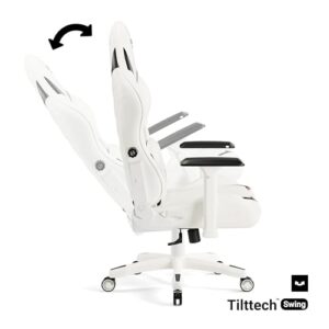 Chaise Gaming Diablo X-Ray Ergonomique Blanc-Noir, Accoudoirs 4D, 150 kg