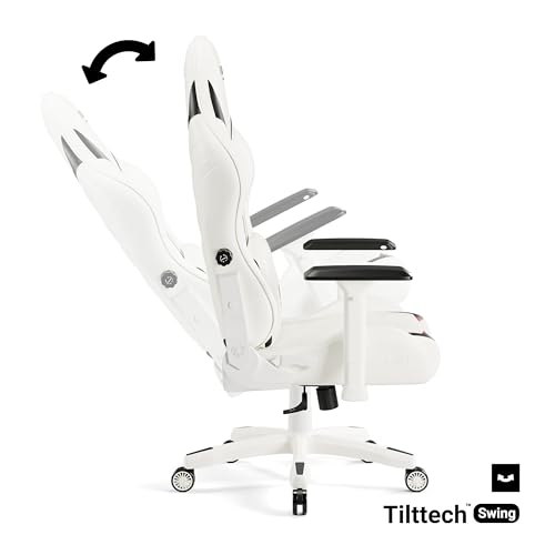 Chaise Gaming Diablo X-Ray Ergonomique Blanc-Noir, Accoudoirs 4D, 150 kg