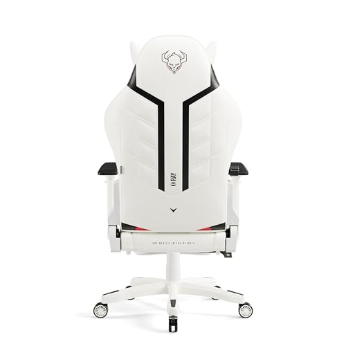 Chaise Gaming Diablo X-Ray Ergonomique Blanc-Noir, Accoudoirs 4D, 150 kg