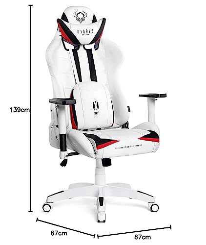 Chaise Gaming Diablo X-Ray Ergonomique Blanc-Noir, Accoudoirs 4D, 150 kg