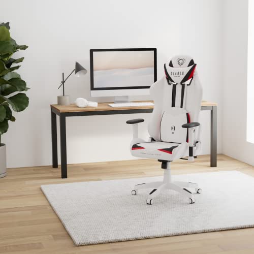 Chaise Gaming Diablo X-Ray Ergonomique Blanc-Noir, Accoudoirs 4D, 150 kg