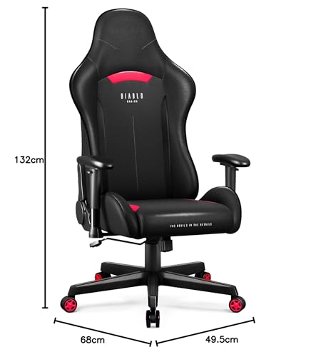 Chaise Gaming Diablo X-Starter Ergonomique Noir avec Accoudoirs Réglables