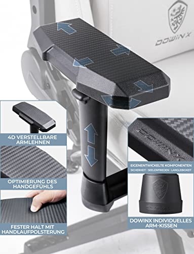 Chaise Gaming Dowinx avec Support Lombaire Massant et Repose-Pieds Cendre