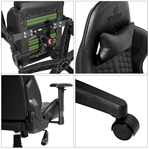 Chaise Gaming EMPIRE GAMING Black Edition – Cuir Véritable Ergonomique