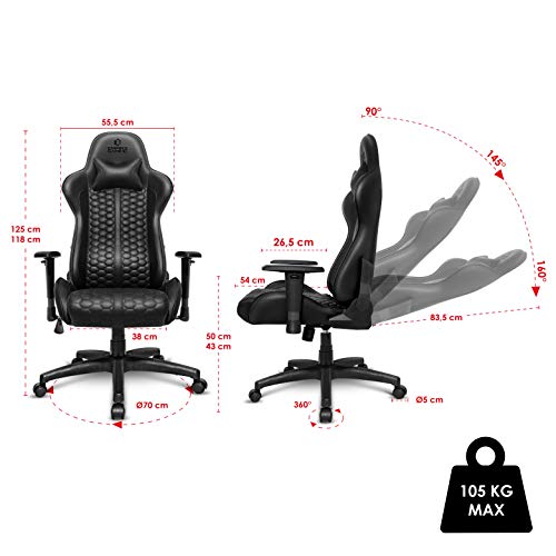 Chaise Gaming EMPIRE GAMING Black Edition – Cuir Véritable Ergonomique