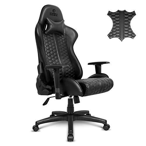 Chaise Gaming EMPIRE GAMING Black Edition – Cuir Véritable Ergonomique