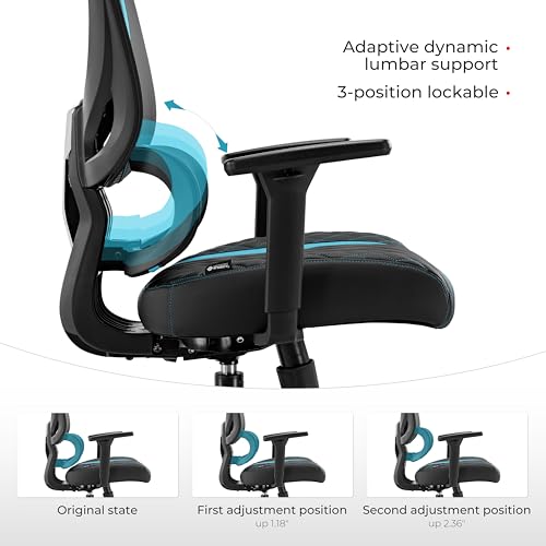 Chaise Gaming EUREKA ERGONOMIC avec Dossier Inclinable et Accoudoirs 3D