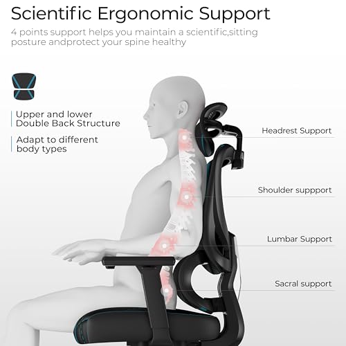 Chaise Gaming EUREKA ERGONOMIC avec Dossier Inclinable et Accoudoirs 3D