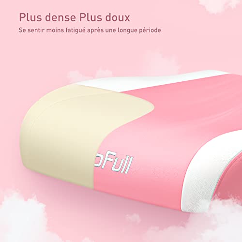 Chaise Gaming Ergonomique AutoFull Rabbit Ear Rose avec Soutien Lombaire Ajustable