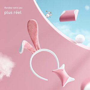 Chaise Gaming Ergonomique AutoFull Rabbit Ear Rose avec Soutien Lombaire Ajustable