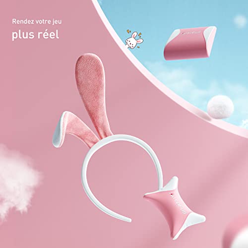 Chaise Gaming Ergonomique AutoFull Rabbit Ear Rose avec Soutien Lombaire Ajustable