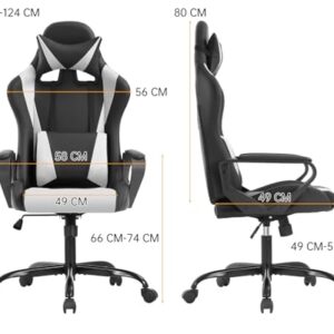 Chaise Gaming Ergonomique BestOffice avec Coussin Lombaire et Appui-tête
