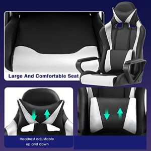 Chaise Gaming Ergonomique BestOffice avec Coussin Lombaire et Appui-tête