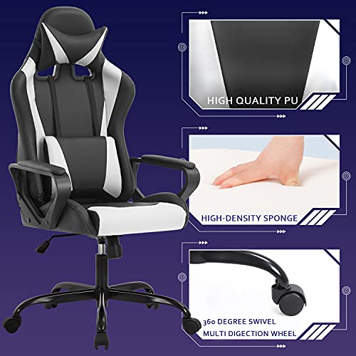 Chaise Gaming Ergonomique BestOffice avec Coussin Lombaire et Appui-tête