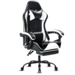 Chaise Gaming Ergonomique Blanche pour Adulte avec Dossier Réglable
