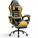 Chaise Gaming Ergonomique Fruyyzl Jaune avec Dossier Réglable et Soutien Lombaire