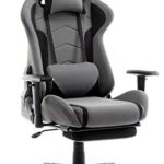 Chaise Gaming Ergonomique Intimate WM Heart en Tissu Gris avec Accoudoirs