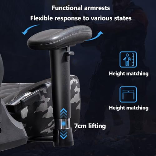 Chaise Gaming Ergonomique Noir avec Haut-Parleur Bluetooth et Repose-Pieds