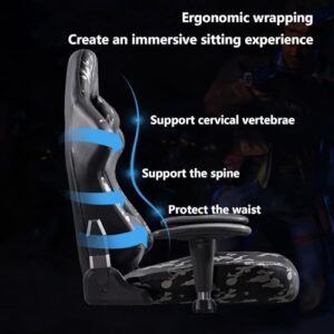 Chaise Gaming Ergonomique Noir avec Haut-Parleur Bluetooth et Repose-Pieds
