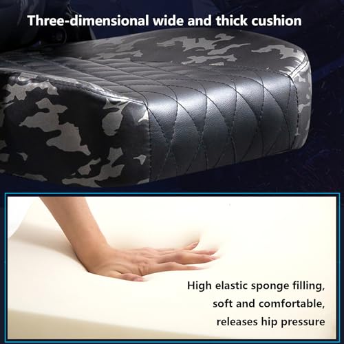 Chaise Gaming Ergonomique Noir avec Haut-Parleur Bluetooth et Repose-Pieds