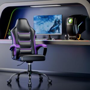 Chaise Gaming Ergonomique Pourpre Réglable – Fauteuil Bureau Confortable