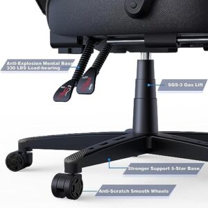 Chaise Gaming Ergonomique YU YUSING Noir et Gris avec Repose-Pieds et Réglages