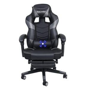 Chaise Gaming Ergonomique YU YUSING Noir et Gris avec Repose-Pieds et Réglages