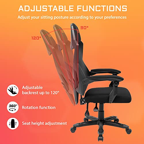 Chaise Gaming G-Lab K-Seat Rhodium ATOM Ergonomique, Dossier Inclinable, Noir