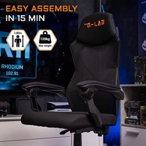 Chaise Gaming G-Lab K-Seat Rhodium ATOM Ergonomique, Dossier Inclinable, Noir