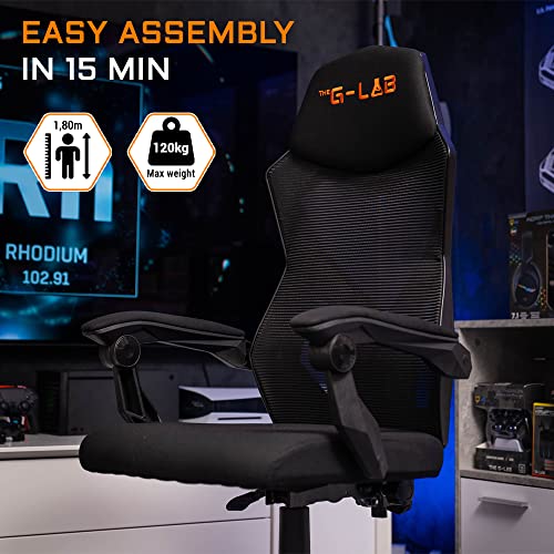 Chaise Gaming G-Lab K-Seat Rhodium ATOM Ergonomique, Dossier Inclinable, Noir