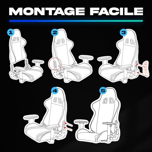 Chaise Gaming KLIM Esports Ergonomique Bleu 2022 avec Coussins Lombaires et Cervicaux
