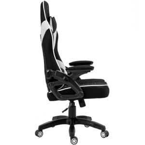 Chaise Gaming KRAKEN CHAIRS Ergonomique Noir-Blanc, Réglable et Pivotante