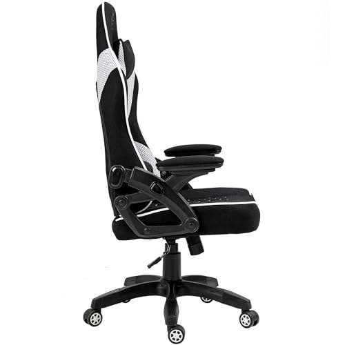 Chaise Gaming KRAKEN CHAIRS Ergonomique Noir-Blanc, Réglable et Pivotante