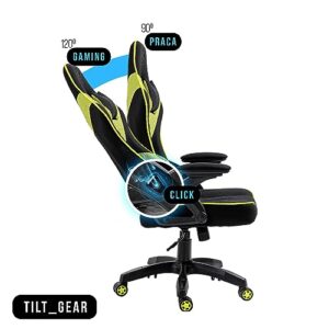 Chaise Gaming KRAKEN CHAIRS Ergonomique Noir-Vert avec Accoudoirs Réglables