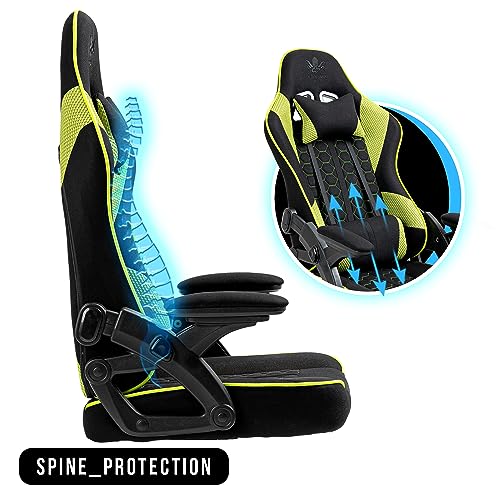 Chaise Gaming KRAKEN CHAIRS Ergonomique Noir-Vert avec Accoudoirs Réglables