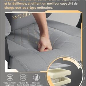 Chaise Gaming Massante WOLTU GS08gr – Ergonomique avec Soutien Lombaire et Repose-Pieds