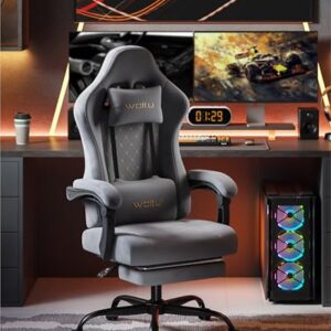 Chaise Gaming Massante WOLTU GS08gr – Ergonomique avec Soutien Lombaire et Repose-Pieds