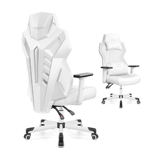 Chaise Gaming OneGame Ergonomique avec Accoudoirs 3D – 150KG, Blanc
