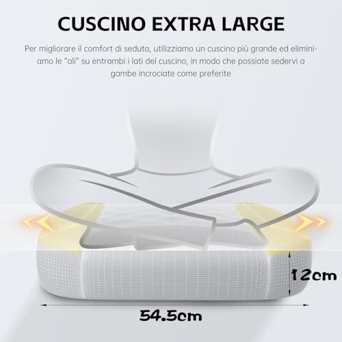 Chaise Gaming PZDO Ergonomique avec Repose-Pieds et Tissu High-Tech Noir