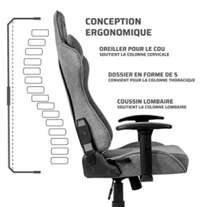Chaise Gaming Paracon Brawler Ergonomique Dossier Inclinable Coussins Réglables 100 kg