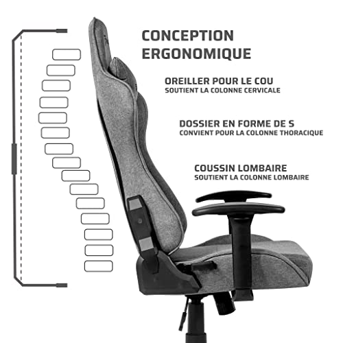 Chaise Gaming Paracon Brawler Ergonomique Dossier Inclinable Coussins Réglables 100 kg