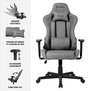 Chaise Gaming Paracon Brawler Ergonomique Dossier Inclinable Coussins Réglables 100 kg