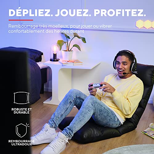 Chaise Gaming Pliable Trust Gaming GXT 718 avec Appuie-tête Réglable – Noir
