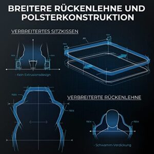 Chaise Gaming Pro Vigosit – Fauteuil Ergonomique Noir avec Accoudoirs et Repose-Pieds