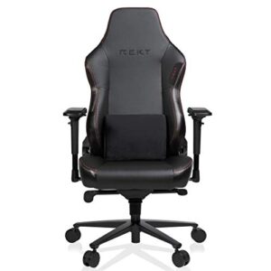 Chaise Gaming REKT Legend-R Noir Ergonomique, Inclinable 180°, Coussin Lombaire Ajustable