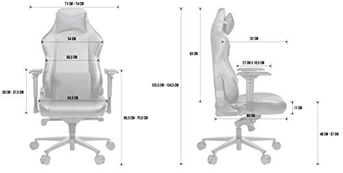 Chaise Gaming REKT Legend-R Noir Ergonomique, Inclinable 180°, Coussin Lombaire Ajustable