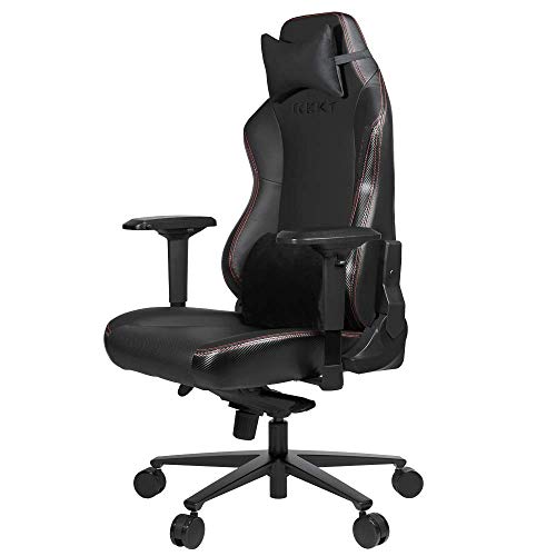 Chaise Gaming REKT Legend-R Noir Ergonomique, Inclinable 180°, Coussin Lombaire Ajustable