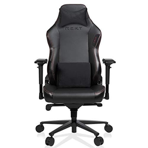 Chaise Gaming REKT Legend-R Noir Ergonomique, Inclinable 180°, Coussin Lombaire Ajustable